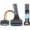 xiwai PCIe 5.0 MCIO 4X Mini Cool Edge IO a U.2 SFF-8639 NVME PCI-Express con cavo di alimentazione SATA 15P per scheda madre SSD, 50 cm