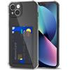Svanove per iPhone 13 Custodia con Slot, Trasparente con Porta Carte Fotocamera Case Protettiva, Sottile Protezione Silicone Portafoglio Cover Antiurto Slim Custodia, Nero