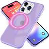 NALIA Custodia Magnetica per iPhone 16 Pro Max - Opaco-Trasparente & Compatibile MagSafe - MATTEX (Antiscivolo, Antiurto & Anti-Impronta) - Marchio Tedesco, Colore:Viola