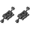 Giwnhvx 2X Doppio 1/4 Ball Adapter Magic Arm Crab Clamp 3/8 Mount Campo Luce Monitor Camera Stand Staffa - Nero
