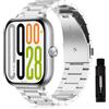 SumRioo Metallo Cinturino Compatibile con Xiaomi Redmi Watch 6/5/4, Xiaomi Smart Band 9 Pro/8 Pro, Cinturino di Ricambio Regolabile in Acciaio Inossidabile per Donna Uomo, Argento