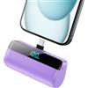 Feob Mini Power Bank per iPhone 17/16/15 Serie, 5200mAh USB C Caricatore Portatile Ultra-Compatto Batteria Esterna Powerbank con LED Display Compatibile con iPhone 17/16/15 Pro Samsung etc -Viola
