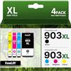 NewLift Cartucce 903XL compatibili con HP 903XL HP 903 per HP Officejet Pro 6970 6960 per Officejet 6950 6960 All-in-One Printer (nero, ciano, magenta, giallo, confezione da 4)
