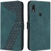 OKZone Cover per Huawei Y6 2019/Honor 8A/Y6 Prime 2019, Custodia a Libro in Pelle Protettiva Folio Portafoglio con Chiusura Magnetica e Slot per Carte Wallet Case Flip Antiurto Cover (Verde)
