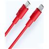 tizi Flip Ultra - Cavo USB-C a Lightning (50cm, Rosso), Certificato Apple Mfi, Cavo PD Power Delivery per Ricarica Rapida. Compatibile con Tutti Gli iPhone a Partire dall'iPhone 8 e con iPad