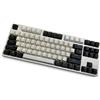 Topwang Keycap, 87 Keycap PBT Copritasti Tastiera meccanica Copritasti Doppio retroilluminato Parola trasparente Copritasti da gioco per layout USA Tastiera per Cherry MX Bianco nero Keycap