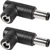 QIANRENON 240W 90 grado Ángulo DC7,4mm x 5,0mm Ordenador portátil adaptador Tip DC5.5 * 2.5mm hembra a DC7,4 * 5,0mm macho ángulo recto Conector, para ordenadores portátiles, 2 Pcs