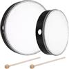 QUARKZMAN 2 Pcs Tamburo A Mano Percussione Musicale 10 Pollici & 8 Pollici Set Tamburo Con Cornice In Legno Con Bacchetta Strumento Musicale Per Educazione Musicale Feste Domestiche (Nero)