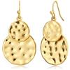 HolidayQbee Orecchini Donna Oro Con Cerchi Martellati, Design Moderno Pendenti Ipoallergenici E Resistenti Allo Scolorimento, Leggeri E Chic Per Quotidiano, Festa E Regalo