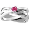 KIDULT - Anello in acciaio 316L rubino sintetico | Love