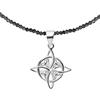 ENTREPLATA Collana Pietra Naturale con Ciondolo in Argento Sterling 925 Donna Magia Bianca Celtica Protezione Incantesimi Wicca Nodo di Strega Amuleto Argento Onix Nero
