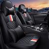 Muchkey Coprisedili per BMW X1 X2 X3/X3 M X4 X5 X6 2000-2023 Coprisedile Impermeabile in Pelle Con Cuscino Cervicale e Lombare Posteriore Protezioni per Sedili Copri(mh118 Nero