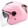 Galatée Casco Per Adulti Con Doppia Visiera. Calotta Rigida In Abs, Strato Tampone In Eps Ispessito, Fibbia a Sgancio Rapido a 7 Sezioni, Fori Di Ventilazione Anteriori e Posteriori(Rosa)