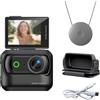 Gettimore Action Camera Panoramica Compatta con WiFi Anti-Shake e Supporto Magnetico per Outdoor Ciclismo e Sport Nero