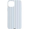 Classic Casely Stripes Pastel Colors Custodia per iPhone 15 Plus Elegante Motivo Verticale Linee Autunno Azzurro e Grigio