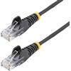 StarTech.com Cavo Ethernet CAT6 Nero da 25cm; Patch UTP PoE 100W, Plug RJ45 Antigroviglio, Cavo Lan Slim in Rame Puro 28AWG