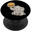 elephant burger cute animal trunk lift f Cartone animato Elephant Burger Lift PopSockets PopGrip Adesivo