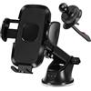 Hoppac Supporto per telefono per auto, 3 in 1, universale, per parabrezza, cruscotto, bocchetta dell'aria, forte ventosa per auto, supporto per telefono per auto, supporto per telefono auto, supporto