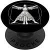 -VITMONA- Fusione di Leonardo da Vinci: Gioconda e l'uomo vitruviano PopSockets PopGrip Adesivo