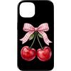 Cherry Aesthetic Summer Fruit Lover Red Custodia per iPhone 13 Rosa Fiocco Ciliegia Acquarello Rosso Estetica Ciliegie Estate