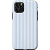 Classic Casely Stripes Pastel Colors Custodia per iPhone 11 Pro Elegante Motivo Verticale Linee Autunno Azzurro e Grigio