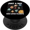 Solar System Astronomy Space Science Pla Solo un ragazzo che ama i pianeti Sistema solare Astronomia Spazio PopSockets PopGrip Adesivo