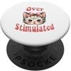 Twisted Design Divertente gattino, design vintage a forma di gatto sovrastimolato PopSockets PopGrip Adesivo