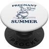 Summer Pregnancy Announcement Funny New Incinta Ragazza Estate Coniglio Nuova Mamma Mamma Bambino Annuncio PopSockets PopGrip Adesivo