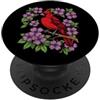 InGENIUS Camicie e regali con uccelli ca Cardinale rosso floreale Amante degli uccelli Fiori PopSockets PopGrip Adesivo