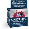 Prep, UN1CA FOR MEN 50+ ANTI-AGE CREAM, Crema Multifunzione Uomo, Con Niacinamide, SPF15, Pelle Tonica, Rimpolpata, 75ml