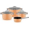 WMF Fusiontec Mineral Pro, Topf-Set, 4-teilig, Papaya Orange 3201114057 4000530759467