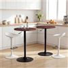 Ckaff Set di 2 Tavolo Rotondo da Bar, Tavolino Rotondo Φ60cm con Piano Girevole a 360°, Tavolo Alto da Bar con Base in Metallo, Tavolo Regolabile in Altezza 70-91.5cm per Cucina Soggiorno, Marrone