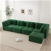 Luscriate Divano angolare Cloud a 4 posti con chaise longue, grande divano a forma di L, senza montaggio, imbottitura 32D altamente elastica, seduta extra profonda, braccioli larghi, divano lounge