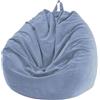 BUAOGDVG Poltrona Sacco Bambini 70 x 80 cm (Senza Ripieno), Velluto a Coste Pouf Sacco, Blu Cielo Bean Bag Chair per Soggiorno/Camera/Gaming, perfetta per Adulti e Adolescenti(Blu Scuro,70x80cm)