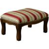 Vicentini arreda POUF POGGIAPIEDI IN LEGNO ARTE POVERA NOCE IMBOTTITO STOFFE ASSORTITE (LISERE ROSSO)