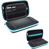 Orzly Custodia 3DSXL, Custodia da Viaggio Nintendo 3DS XL o New 3DS XL Modelli - Custodia Protettiva Portatile per Un Console con spazi per Giochi & Tasca a Chiusura Lampo - Azzurra su Nera