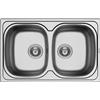 PYRAMIS Lavello cucina 2 Vasche Incasso Larghezza 86 cm Materiale Acciaio Finitura Inox Spazzolato - 100133030 - Sparta 2B