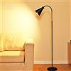 ACMHNC Lampada Da Terra Soggiorno Dimmerabile, 12W Moderna Piantana Lampada A Stelo Salotto Con Telecomando, E27 Lampada Da Terra Dimmer Nera Per Camera Da Letto E Ufficio, Collo Di Cigno