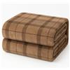 Corredocasa Plaid in Pile Extra Morbido e Soffice con Elegante Trama Scozzese Made in Italy - Leggero e Confortevole - Coperta Perfetta per Divano, Letto (Beige Quadrato, Matrimoniale 210x240)