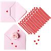 Hebayy 1810 pezzi Adesivi Rossi a Forma di Cuore, Etichette d'amore Permanenti su 10 Fogli per Bomboniere, Sigilli per Inviti, Confezioni Regalo, Scatole e Sacchetti (1,3 cm di Diametro)