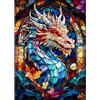 QENSPE 5D Diamond Painting Drago, Kit per Diamond Painting Adulti, Pittura Diamante Fai da Te, Colorato Painting Kit Completo per Principianti, Decorazione per Casa e Pareti 30x40cm