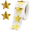 REBECASKYENS 500 adesivi a forma di stella dorata, autoadesivi a forma di stella, adesivi decorativi, adesivi per ricompensa, per scrapbooking, biglietti di auguri, sacchetti, regali, fai da te (1 rotolo)