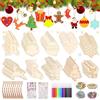 BAISHUWU Decorazioni Albero di Natale in Legno, 354PCS Natale Ciondolo in Legn-o, Ciondoli in l-egno di Natale da dipingere, Decorazioni Natalizie in Legno, Ciondolo Albero di Natale per Artigianato (M1)