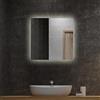 Tulup Specchio LED quadrato 50x50 cm con Luce Vetro da Parete al Bagno Salone Camera da Letto
