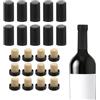 QUARKZMAN 100Pz Capsule Termoretraibili PVC 12Pz Tappi a T a Tenuta Ermetica Bottiglie Vino Sigillante Bottiglie Vino con Termoretraibile per Vetro, Cantine Casa, 30x60mm, Nero