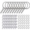 Qanye 20 Pezzi (220 Accessori) Portachiavi Anelli, Ganci per Portachiavi, Metallo Piatto Portachiavi Anelli, Portachiavi ad Anello, per Portachiavi e Artigianato (D'argento)
