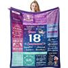 Jinmaple 18 Anni Compleanno Donna, Regalo Donna 18 Anni, Buon 18° Compleanno, Regalo Di Compleanno Migliore Amica/Figlia/Sorella, Idee Regalo Compleanno, Laurea,Natale per Ragazza, Regalo 18 Coperta 130x150CM