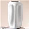 JUZAI Vaso Bianco in Ceramica, Vaso Fiori Decorativo da Interno in Stile Nordico Moderno per Tavolo, Decorazione per la Casa - 25 CM