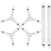 AUAUY Clip Lenzuola, Ferma Lenzuola, Regolabili Elastici 3-Modi Triangolo Lenzuolo, con Clip in Metallo per di Fissaggio Angoli Lenzuola, Coprimaterassi, Letto o Divano (6pz, Bianco, 3 Clip e 2 Clip)