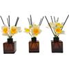 Urier Set di 3 diffusori vuoti con bastoncini neri per bagno, hotel, decorazione domestica (3, marrone, 100 ml)